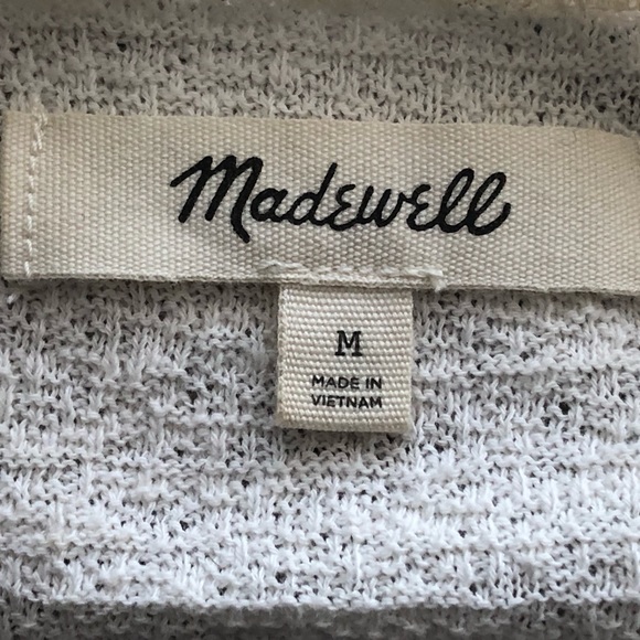 MADEWELL Texture and Thread Surplice Wrap Tie Top Cream Medium - Picture 8 of 11